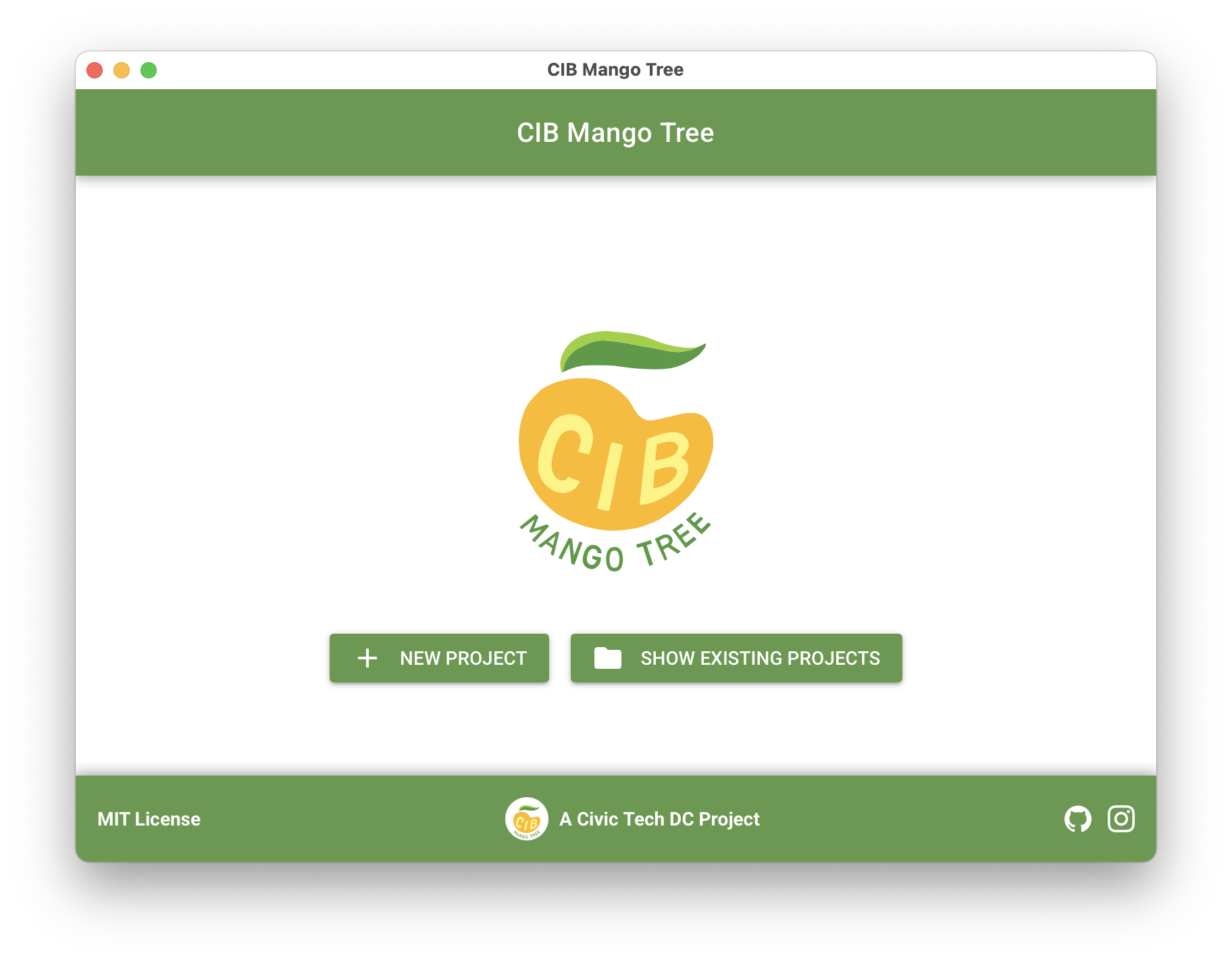 "Application welcome screen and logo"